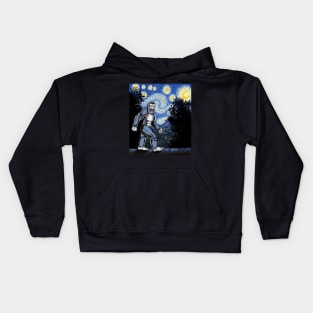 Bigfoot Van Gogh starry night Kids Hoodie